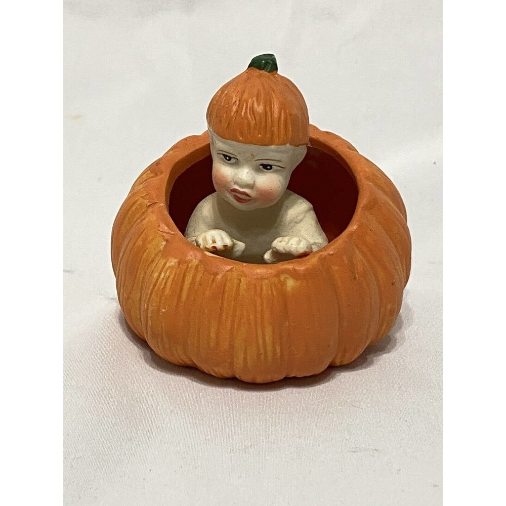 K's Collection 3” Baby in pumpkin ceramic decor Halloween Fall Figurine Statue
